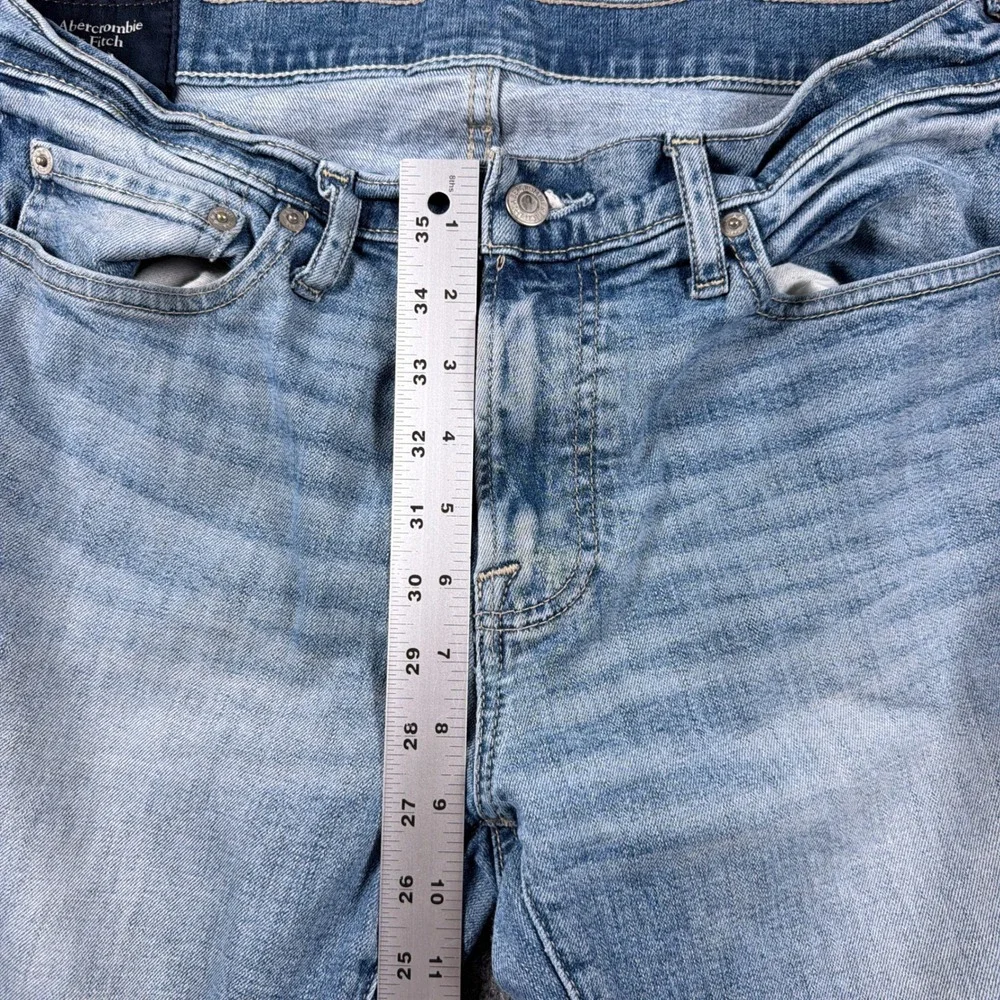 Abercrombie & Fitch Skinny Jeans Taper Mens 31x28 Light Blue Stretch Denim